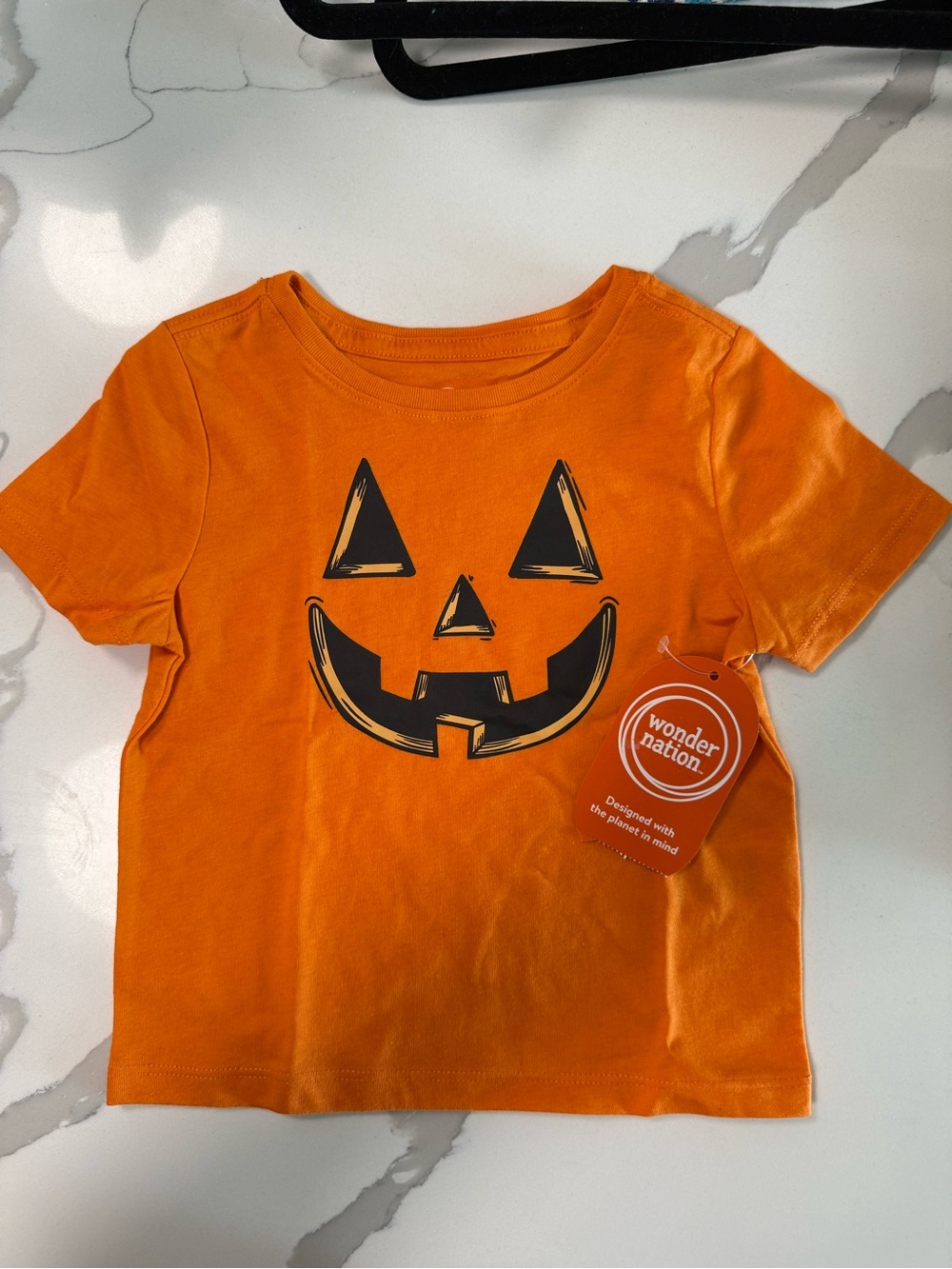 Wonder Nation Halloween Infant Toddler Unisex Fall Pumpkin Tee Shirt 18 Mths New